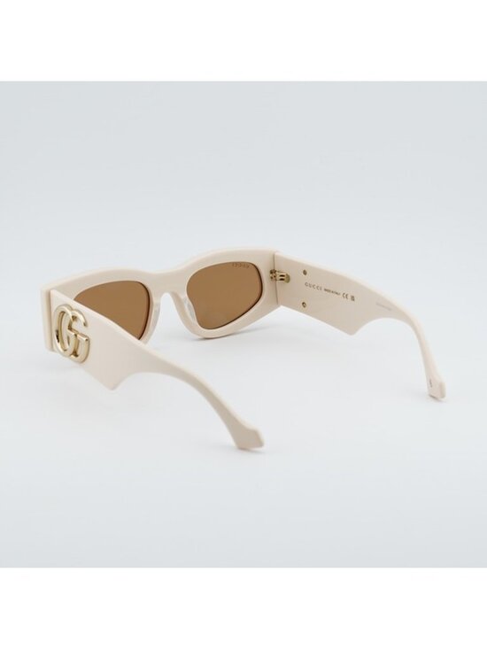 Gucci GG1754S 003 Women Sunglasses Beige Rectangle Frame, Brown Lenses main image 8